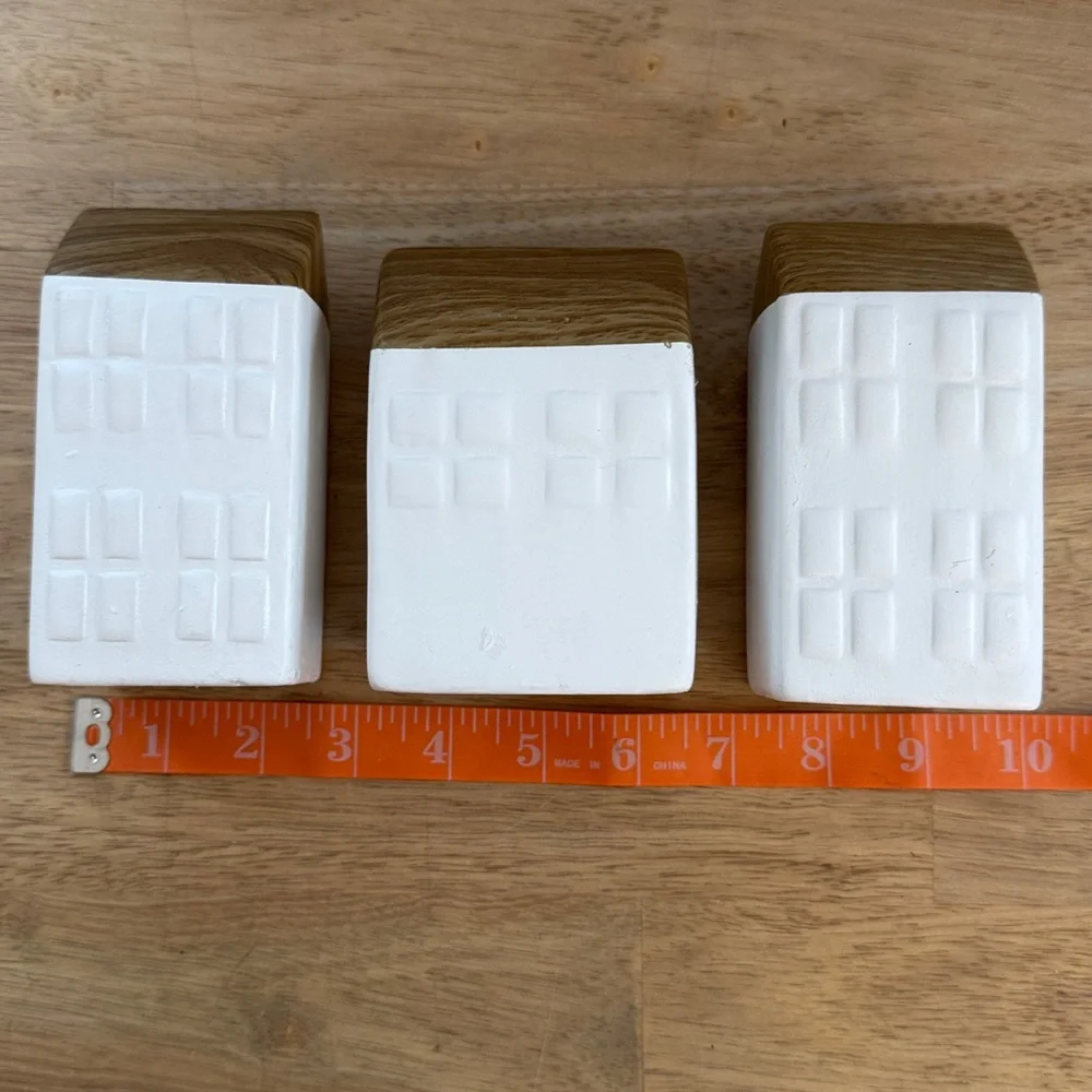 Ceramic holiday house set of 3 accents holiday decor